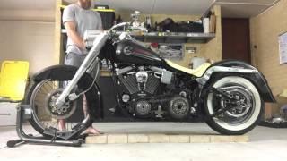 Bagged Harley softail full air suspension.