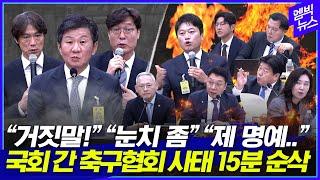 정몽규·홍명보 VS 국회의원 8시간 대혈투, 이것만 보시면 됩니다[15분 순삭]