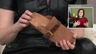 Vionic Suede Slip-On Mules w/ Snake Buckle Detail - Darla on QVC