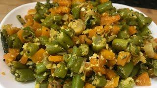 Carrot Beans Recipe ||carrot beans fry ||how to make carrot beans poriyal||poriyal Recipe