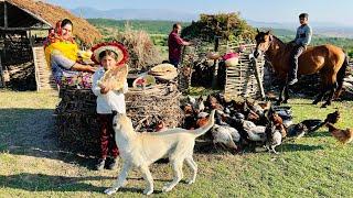 Making a Wooden Hut for Gathering Firewood and Baking Lavash Bread