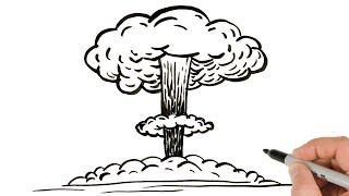 How to Draw Nuclear Explosion | Ink Drawing tutorial