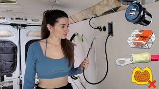 Wiring Up My DIY Camper Van! (Stripping, Crimping & Powering Devices)