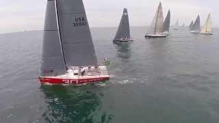 Aerial view of NYYC Race Week in Newport, Rhode Island