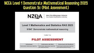 NCEA Level 1 - Demonstrate Mathematical Reasoning 2023 Question 3c (Pilot Assessment)