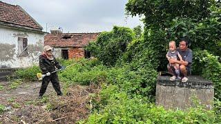 His wife left. Depressed He raised his children with an overgrown lawn. Cleaning was essential