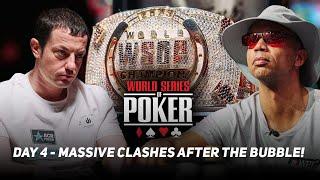 WSOP Main Event Day 4 - POST BUBBLE CLASHES with Phil Ivey & Tom Dwan