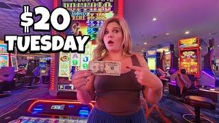 How Long Will $20 Last on BUFFALO Slots in Las Vegas? (Crazy Finish!)