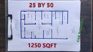 25 BY 50 HOME DESIGN WITH CAR PARKING,1250 SQFT HOUSE PLAN WITH CAR PARKING