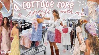 THRIFT WITH ME for a COTTAGE CORE WARDROBE + HOME  *im obsessed!*