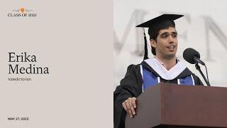 Erik Medina delivers the valedictory address at Princeton's 2025 Commencement