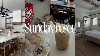 SUNDAY RESET ROUTINE | clean my house w/me, self-care, prep for the week, & grocery haul + more