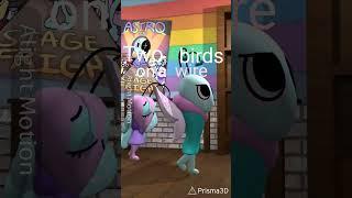 two birds on a wire (3d animation) #dandysworld #dandy #prisma3d #animation #flutter #flyte ну норм