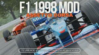 Assetto Corsa F1 1998 Mod - Giancarlo Fisichella’s Stunning First Lap in Argentina!