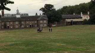 Prince William landing in the Kensington Palace and his children run to greeting his father