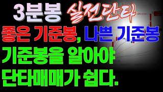 [주식]3분봉 실전단타, 좋은 기준봉, 나쁜 기준봉, 기준봉을 알아야 단타매매가 쉽다.