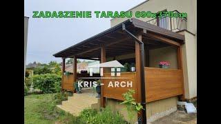 Zadaszenie tarasu z drewna klejonego BSH GL28Si by Kris-Arch