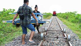 Riding Genius Bamboo Train Invention of Cambodia