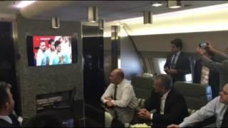 Milli maçı izleyen Cumhurbaşkanı Erdoğan'ın gol sevinci