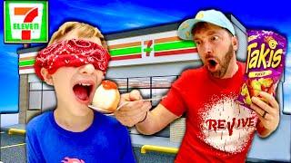 Father & Son WEIRD FOOD TASTE TEST / Gas Station Foods