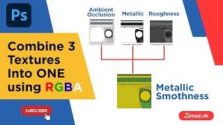 Combine different Textures to RGBA Channel Of Single Picture Using Photoshop