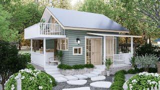 16'x20' (5x6m) Amazing Small House with Loft Design 2 Bedrooms with cozy Balcony