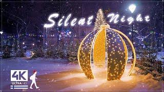 Enchanting Snowfall Night Walk ️ Christmas in Finland - Slow TV 4K