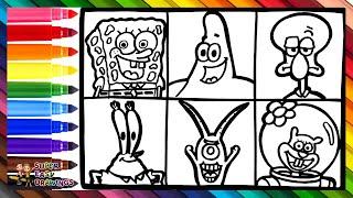 Drawing and Coloring The Characters Of SpongeBob SquarePants ️ Drawings for Kids