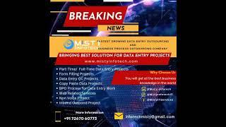 Breaking News  BPO, Data Entry Projects, Online data entry, Offline Data Entry, form filling project