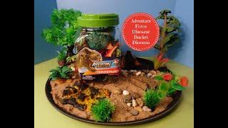 Adventure Force Dinosaur Bucket Playset in a Small World Tray Diorama- Learn Dinosaur Names