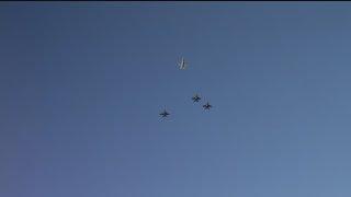 US Navy pilots perform Missing Man flyover honoring Jimmy Carter