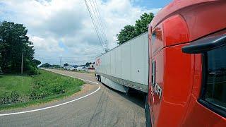 Taking turns in a semi and my GOPRO fell off my truck!  Trucking Life.