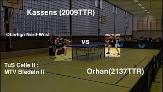 Michael Orhan VS. Matthis Kassens (U15-Nationalspieler) 2009TTR (TuS Celle) - 19.10.2024