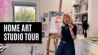 Home Art Studio Tour | My Creative Workspace Setup & Art Display Tips