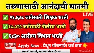 तरुणांसाठी आनंदाची बातमी | शिक्षक भरती | पोलीस भरती | आरोग्य विभाग भरती | new vacancy 2024 | bharti