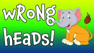 Wrong Heads! Wild Animal Matching Game for Children