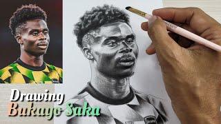 Realistic drawing Bukayo Saka | Arsenal FC football player