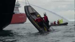 Greenpeace boat flipped by Gazprom