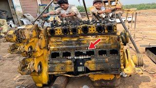 Komatsu Dozer Engine Broke due to Overheating now how Expert Mechanics Repair Engine Amazing process