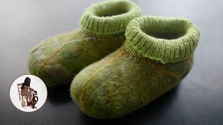 HOW to make “Quick” Wet Felted Slippers for the house, family and friends! - Fibre Nuts