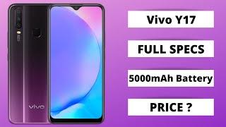 Vivo Y17 Specs And Price | 20MP Front Cam | 128GB Big Storage