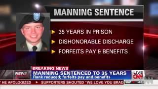 BRADLEY Manning sentenced to 35 years in prison for leak