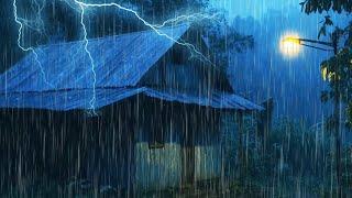 Heavy Stormy Night with Torrential Rainstorm & Very Huge Thunder  Thunderstorm Sounds for Sleeping