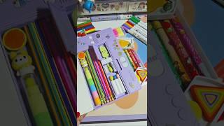 Filling my pencil box with colorful stationery ️  #cute #asmr #stationery #shorts #youtubeshorts