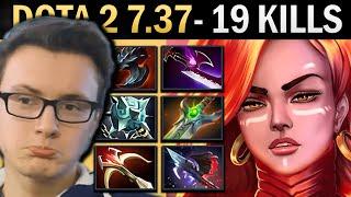 Lina Gameplay Miracle with 19 Kills and Gleipnir - Dota 2 7.37