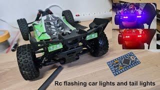 Rc flashing car lights, tail light arduino programming DIY for rc transmitter WS2812B 5050 RGB LED