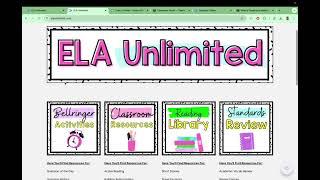 The shiny new ELA Unlimited - Unlimited Middle School Language Arts Lessons and Resources