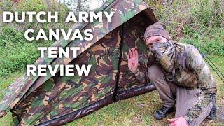 Dutch Army Canvas Tent Review & Overnight In The Rain