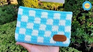 DIY CROCHET PURSE Bag Step by Step | Checkered Pattern | Crochet Gift Ideas | Vivi Berry DIY