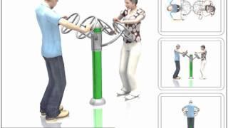 Outdoor Gym Equipment - Four Wheel Spinner